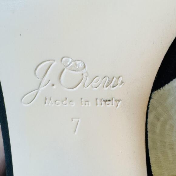 J Crew Shoes Womens 7 Black Suede d'Orsay Pumps Court Made in Italy Heels - Picture 10 of 11